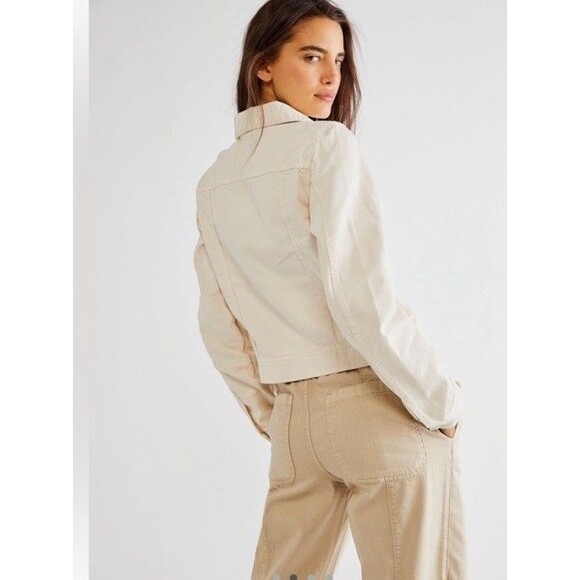 free people rumors denim Women jacket Size Large Classic Chic Preppy - Picture 2 of 10